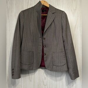 Atelier Gray Herringbone Blazer Jacket Size 4